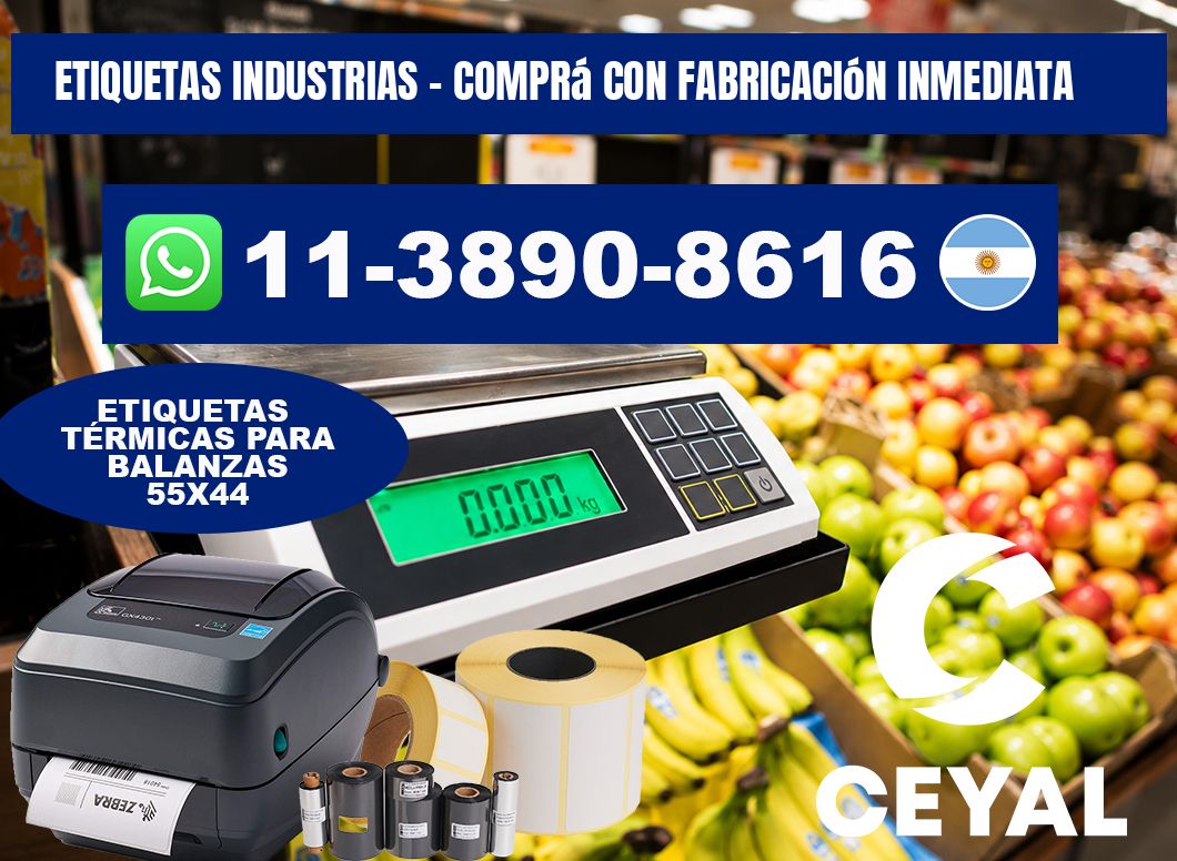 ETIQUETAS INDUSTRIAS - Comprá con fabricación inmediata