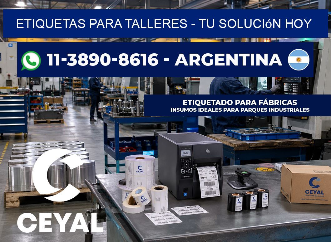 ETIQUETAS PARA TALLERES - Tu solución hoy