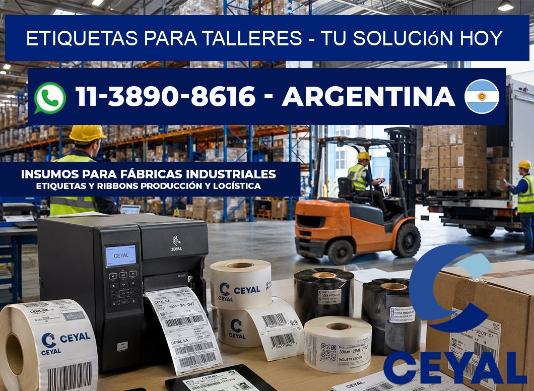 ETIQUETAS PARA TALLERES - Tu solución hoy