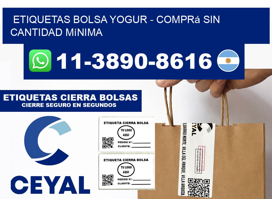 Etiquetas Bolsa yogur - Comprá sin cantidad mínima
