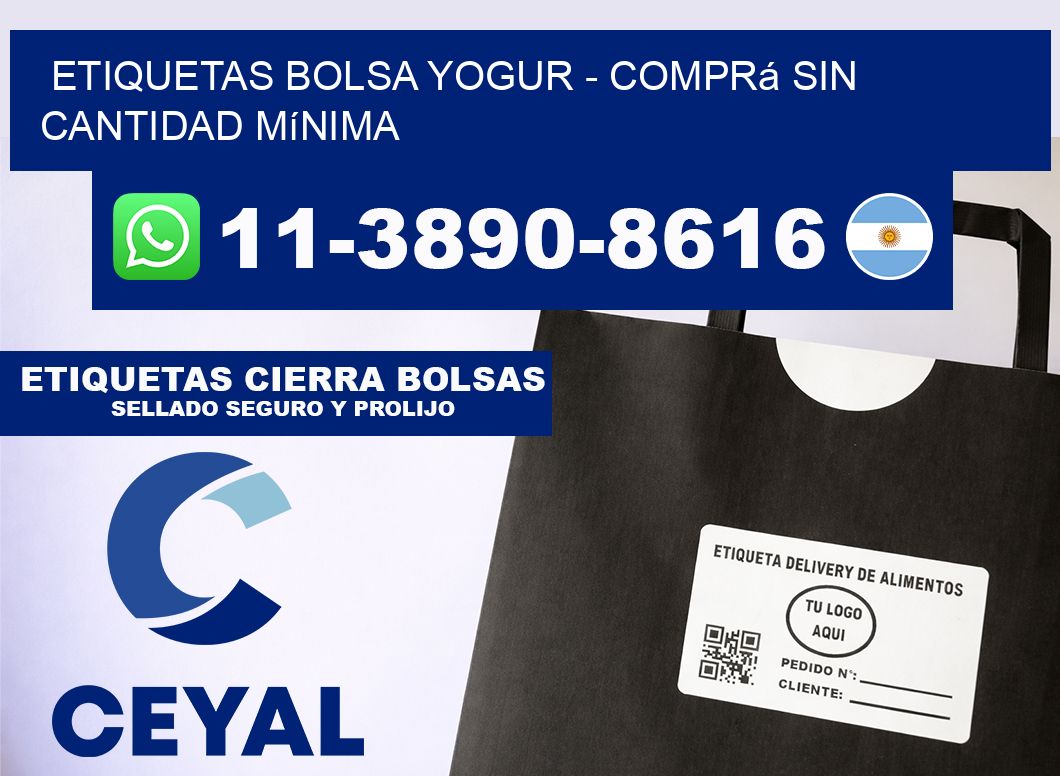 Etiquetas Bolsa yogur - Comprá sin cantidad mínima