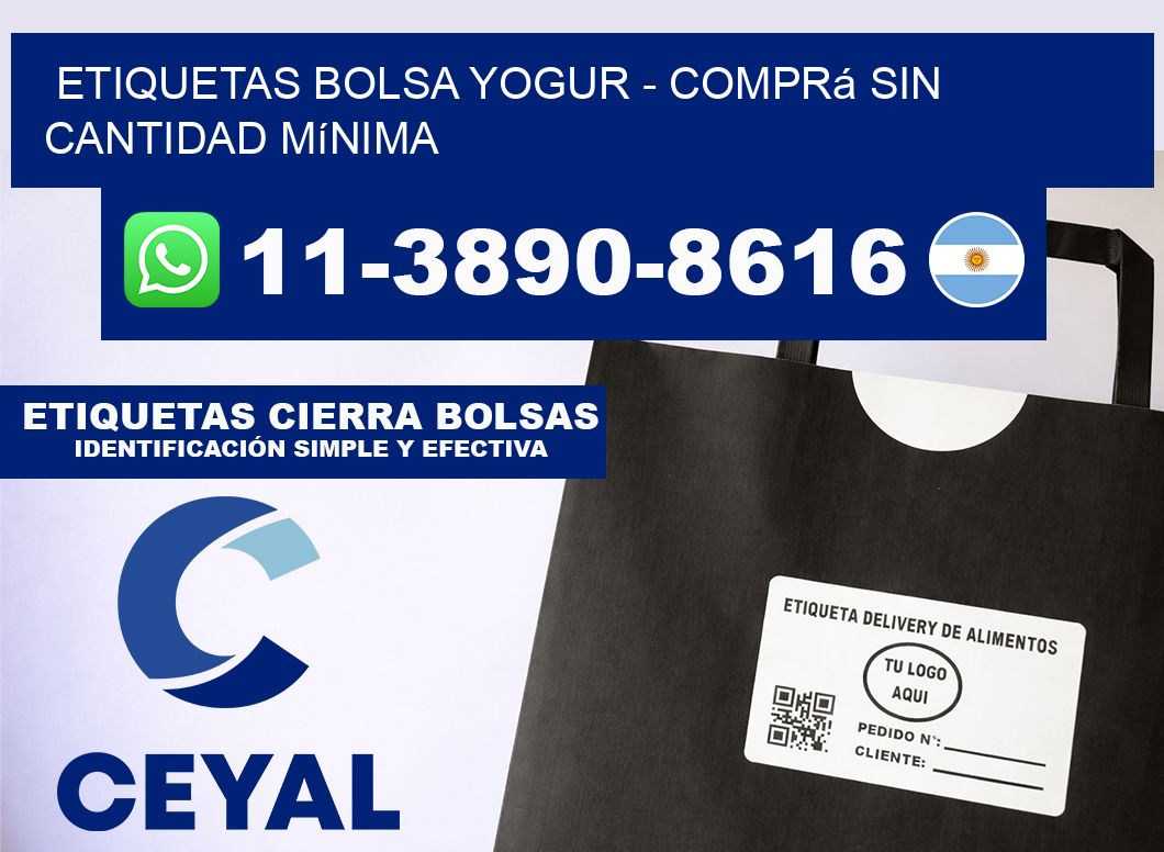 Etiquetas Bolsa yogur - Comprá sin cantidad mínima