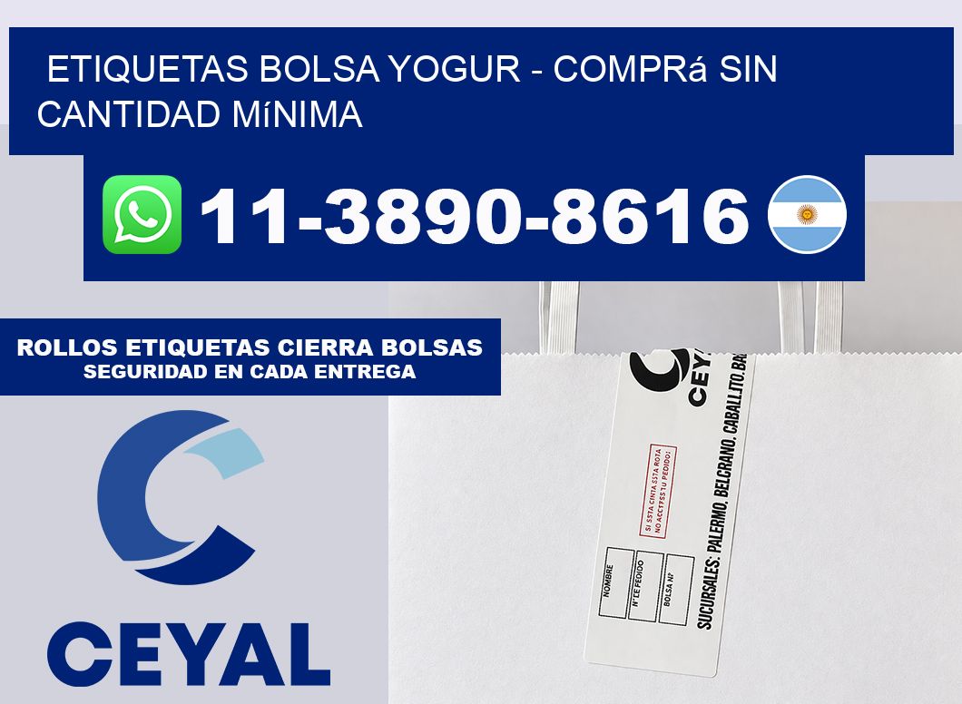 Etiquetas Bolsa yogur - Comprá sin cantidad mínima