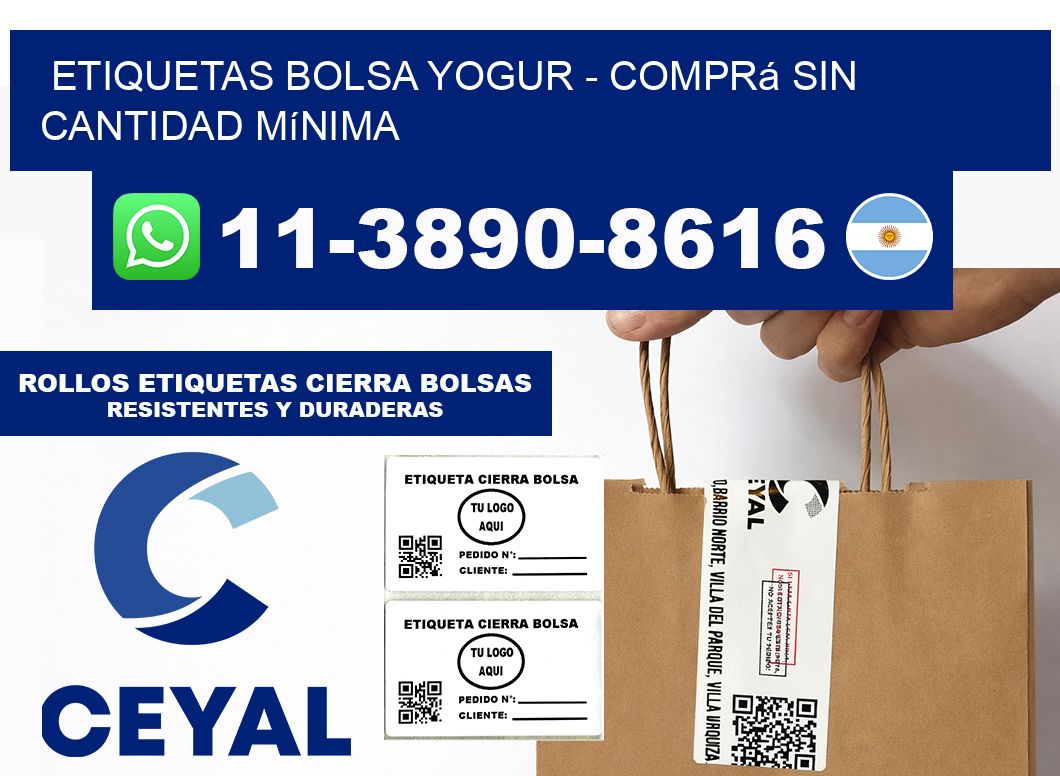 Etiquetas Bolsa yogur – Comprá sin cantidad mínima