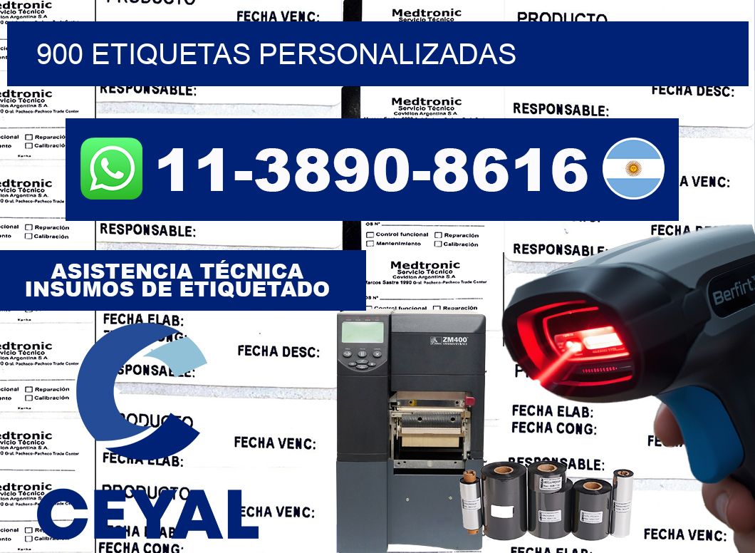 900 ETIQUETAS PERSONALIZADAS