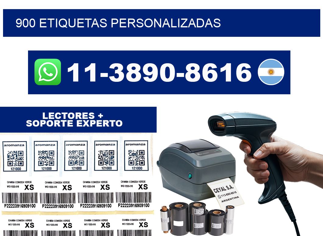 900 ETIQUETAS PERSONALIZADAS