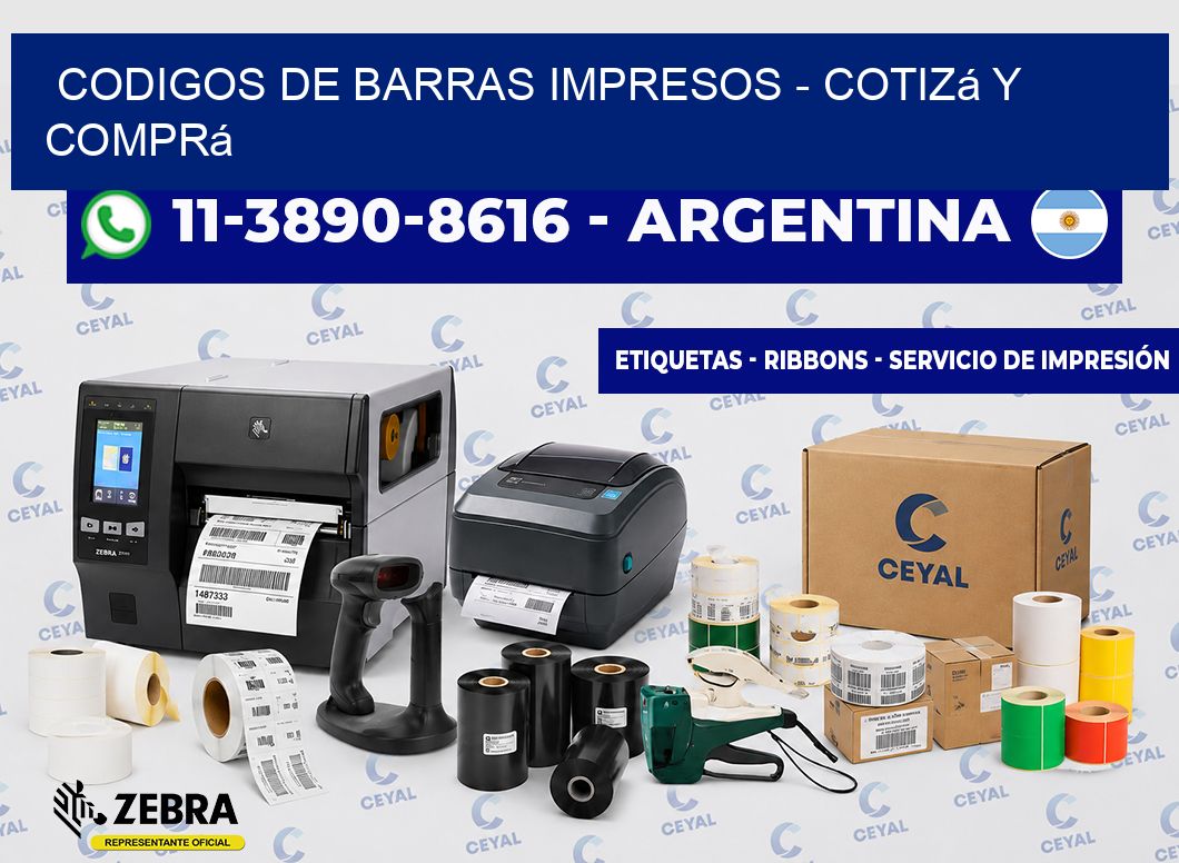 CODIGOS DE BARRAS IMPRESOS - Cotizá y comprá