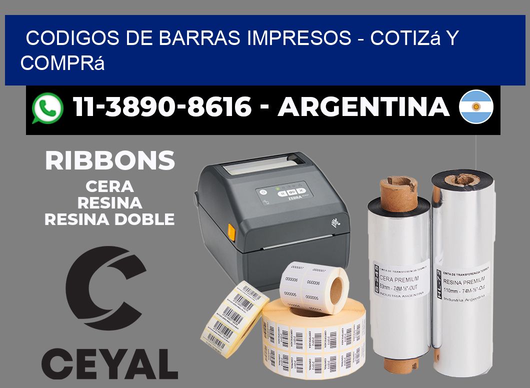 CODIGOS DE BARRAS IMPRESOS - Cotizá y comprá