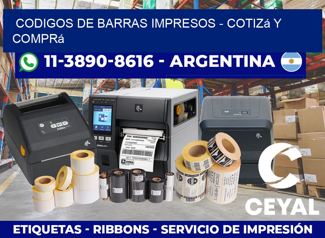 CODIGOS DE BARRAS IMPRESOS – Cotizá y comprá