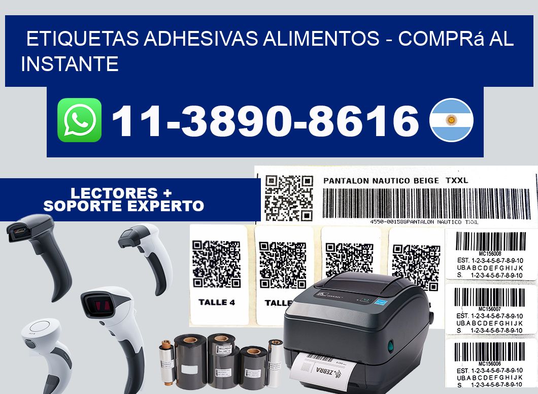 ETIQUETAS ADHESIVAS ALIMENTOS - Comprá al instante