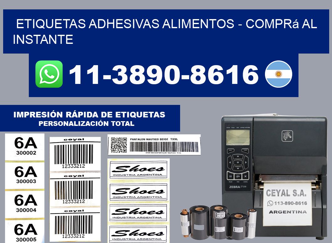 ETIQUETAS ADHESIVAS ALIMENTOS - Comprá al instante