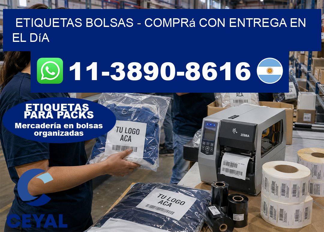 ETIQUETAS BOLSAS - Comprá con entrega en el día