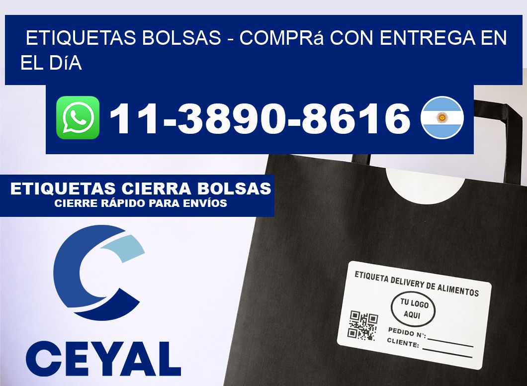 ETIQUETAS BOLSAS - Comprá con entrega en el día