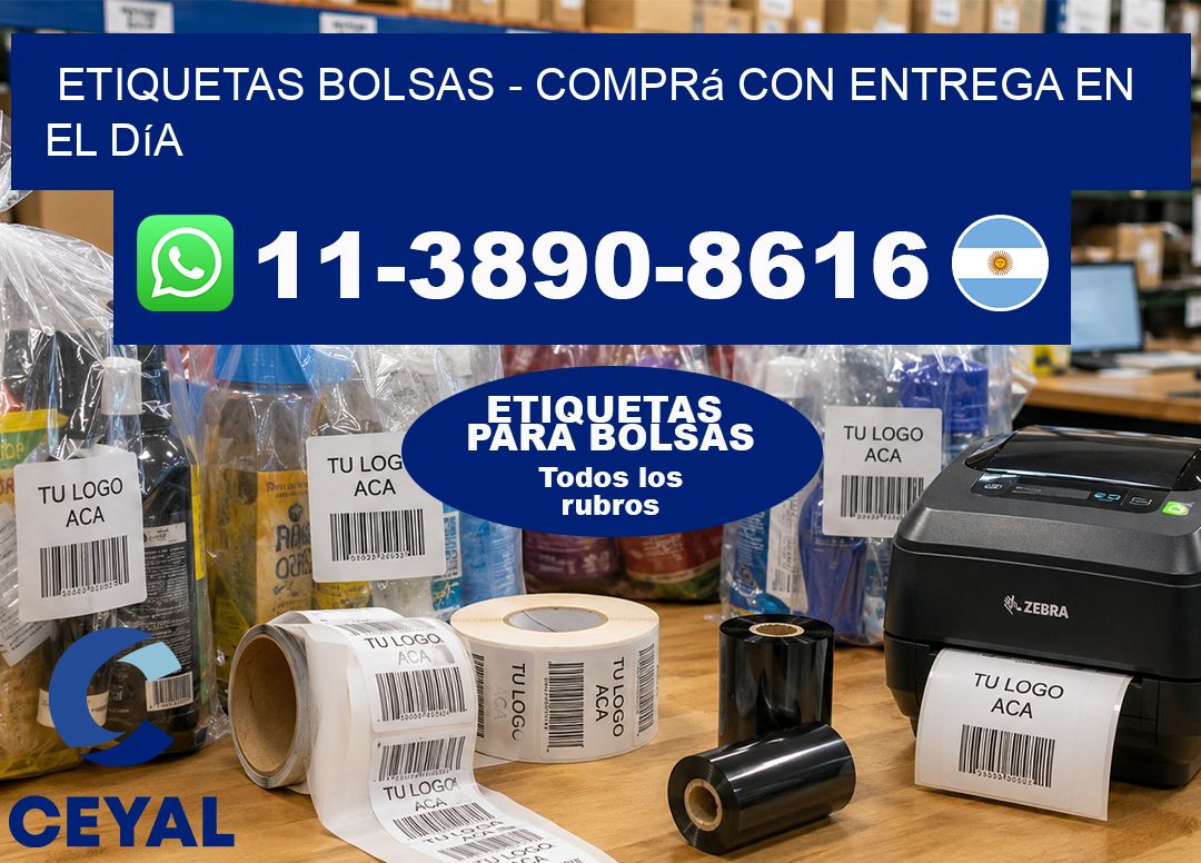 ETIQUETAS BOLSAS – Comprá con entrega en el día