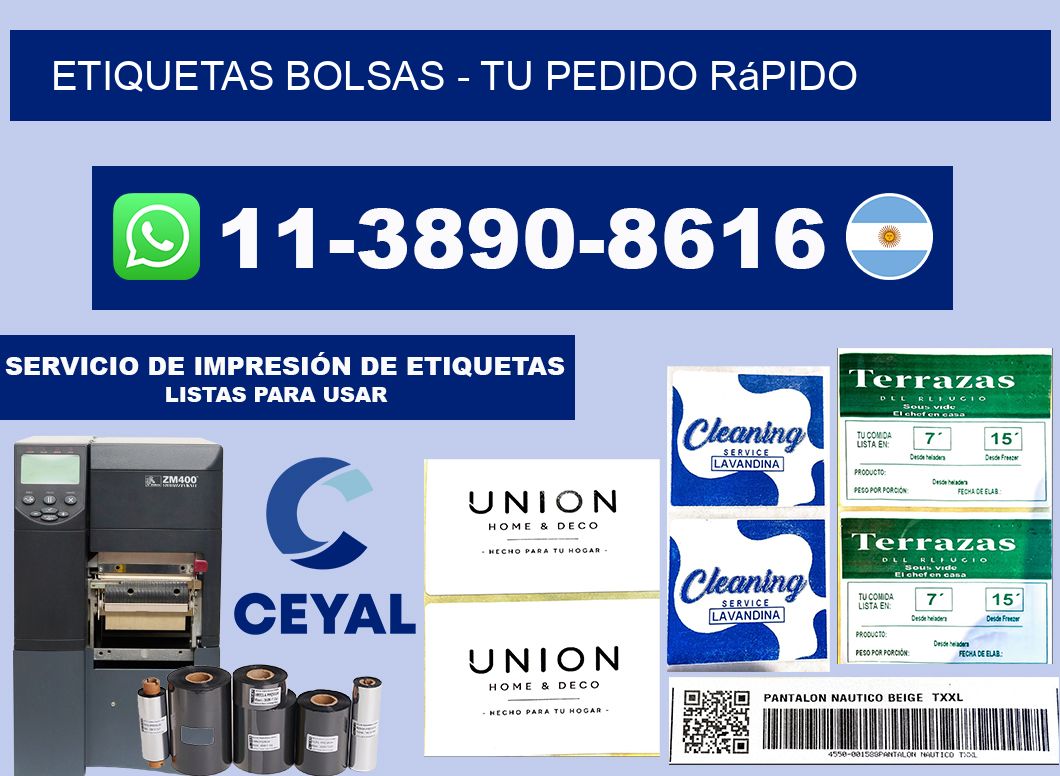 ETIQUETAS BOLSAS - Tu pedido rápido