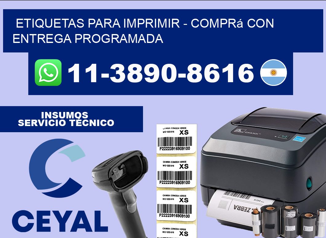 ETIQUETAS PARA IMPRIMIR - Comprá con entrega programada