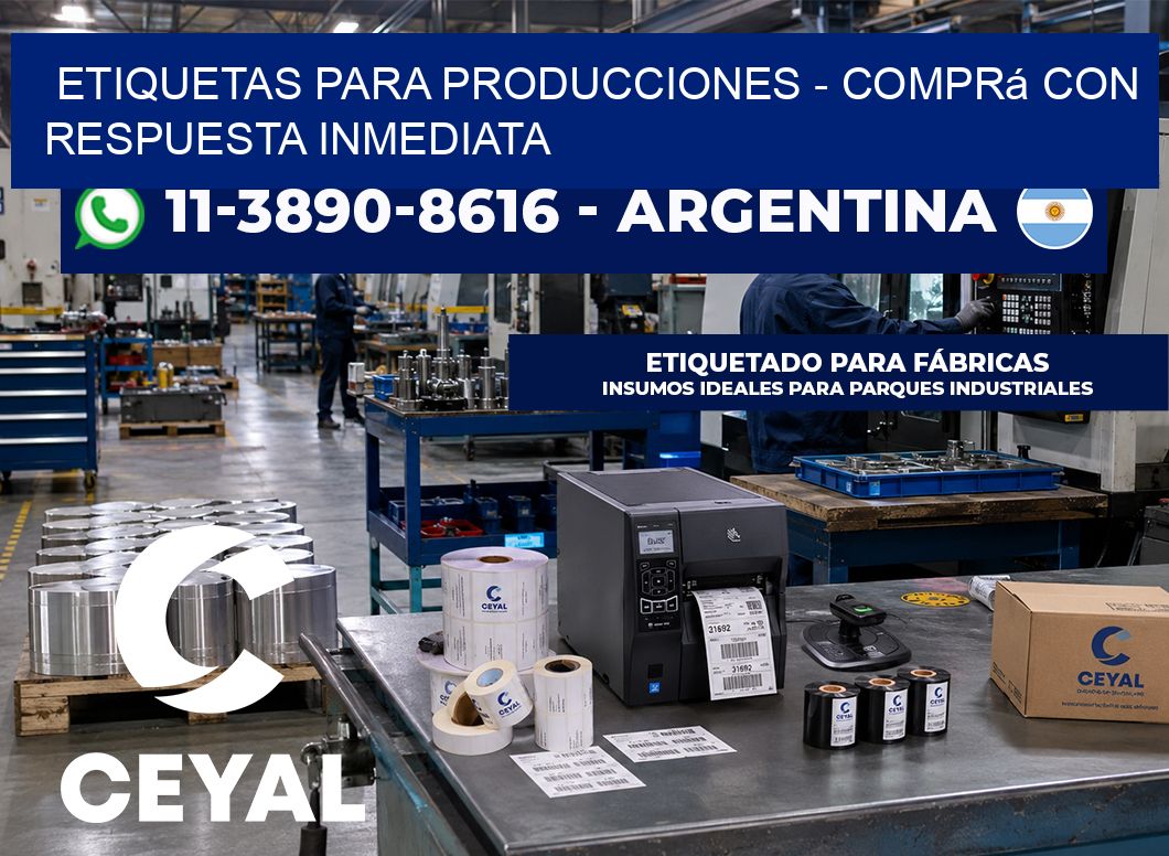 ETIQUETAS PARA PRODUCCIONES - Comprá con respuesta inmediata