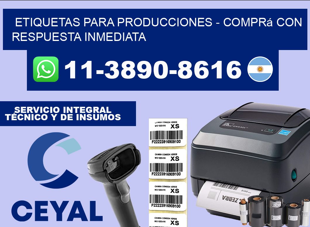 ETIQUETAS PARA PRODUCCIONES - Comprá con respuesta inmediata