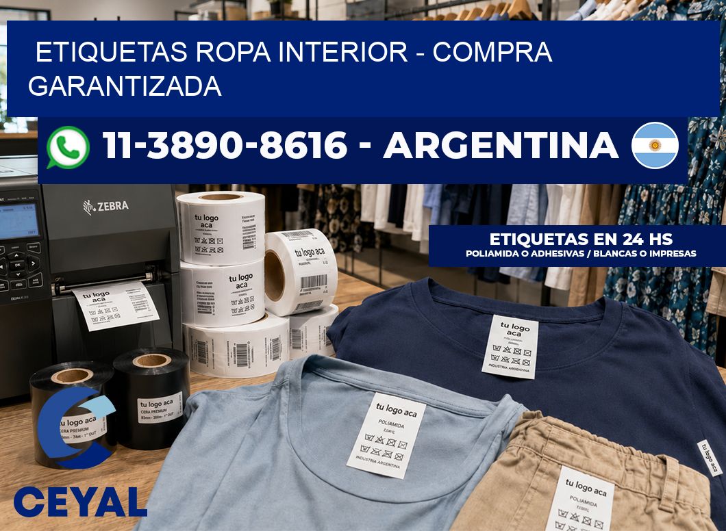 Etiquetas Ropa interior - Compra garantizada