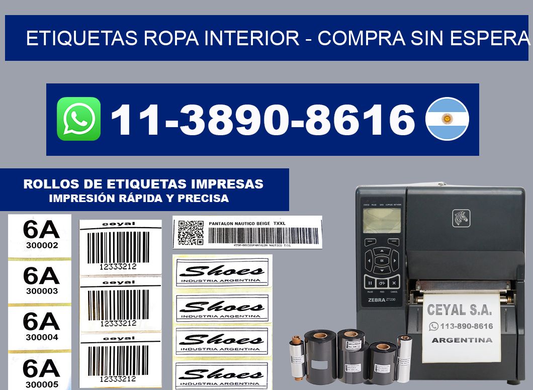 Etiquetas Ropa interior - Compra sin espera
