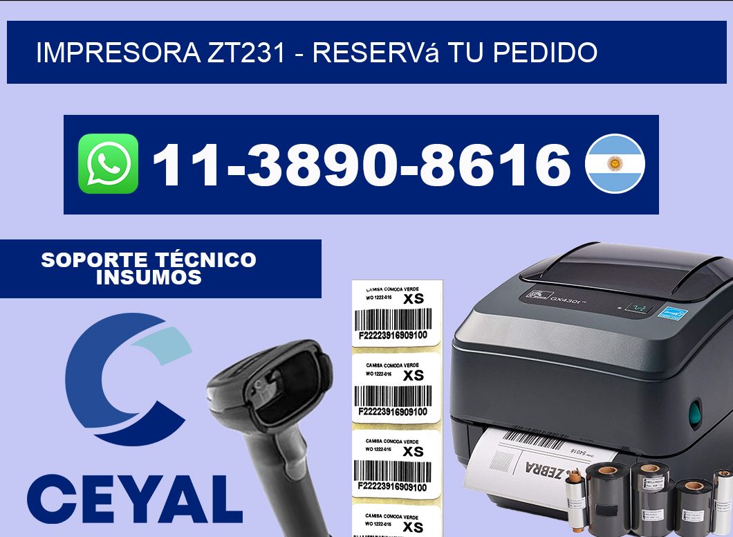 IMPRESORA ZT231 - Reservá tu pedido