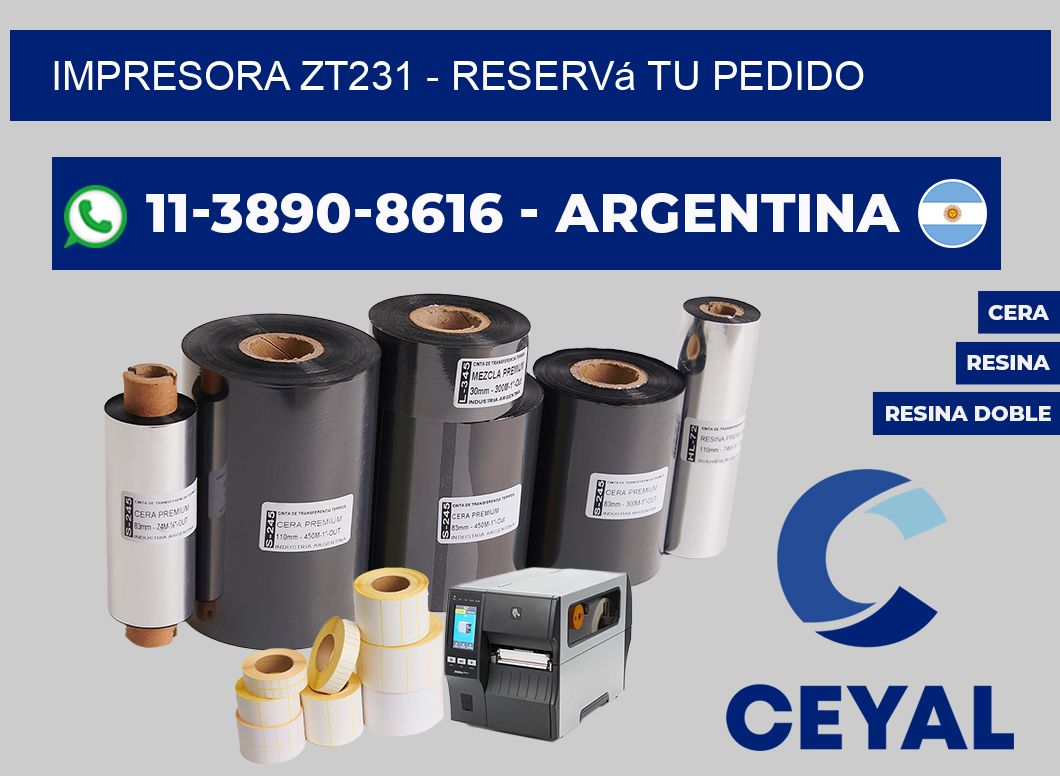 IMPRESORA ZT231 - Reservá tu pedido