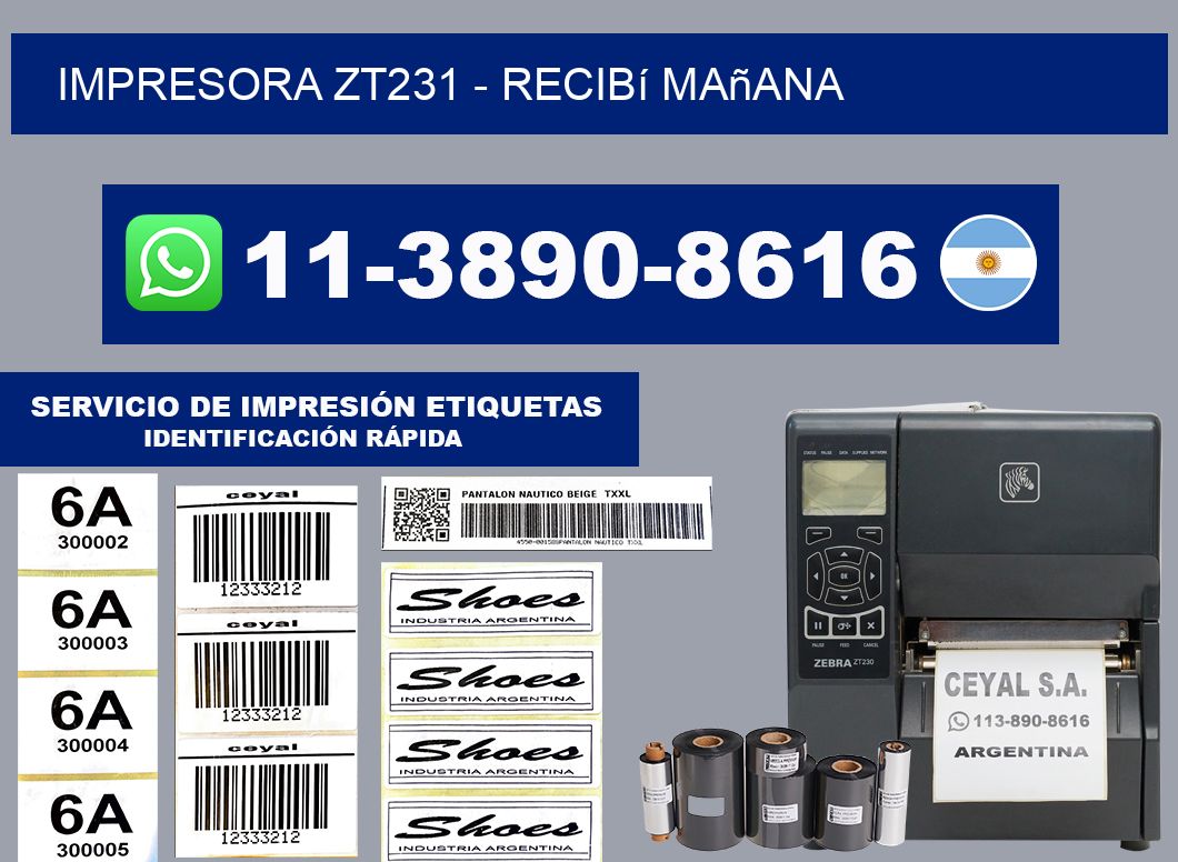 IMPRESORA ZT231 - recibí mañana