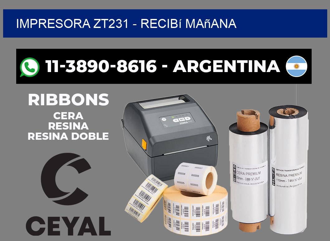 IMPRESORA ZT231 - recibí mañana
