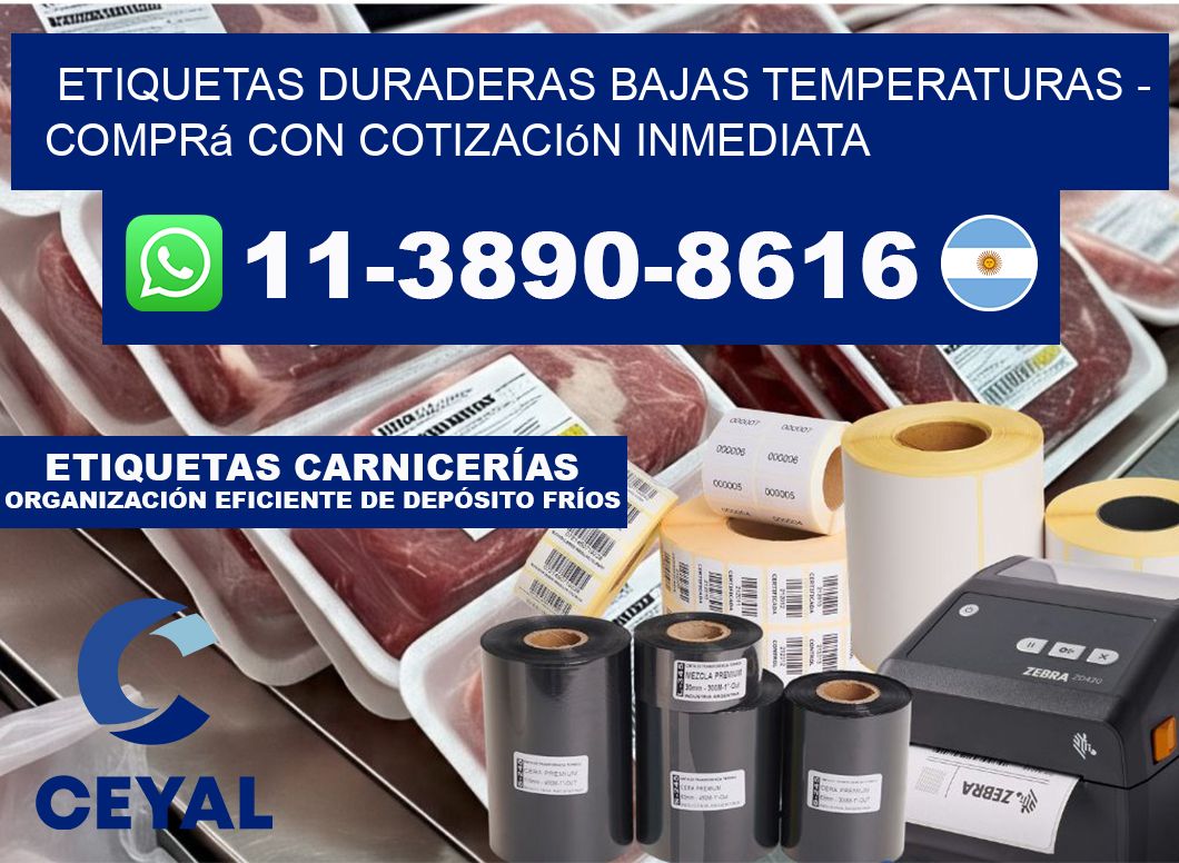 ETIQUETAS DURADERAS BAJAS TEMPERATURAS - Comprá con cotización inmediata