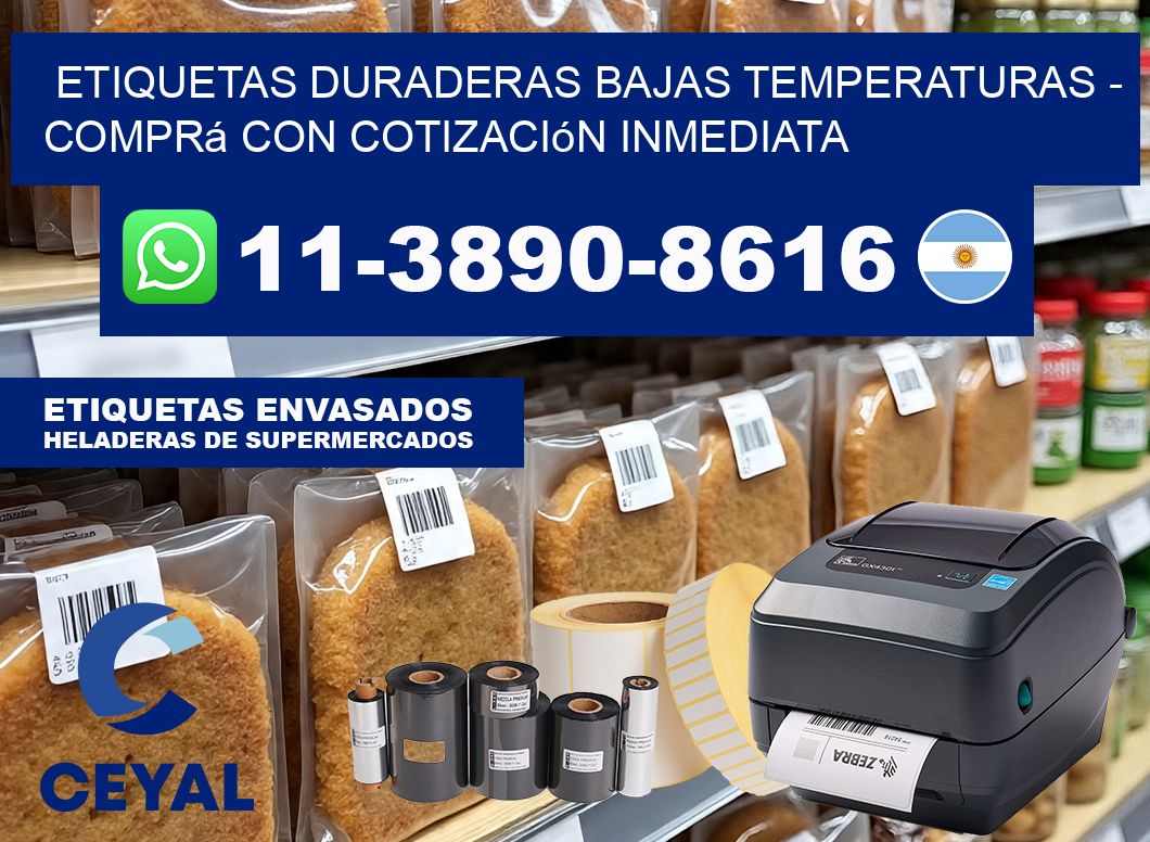 ETIQUETAS DURADERAS BAJAS TEMPERATURAS – Comprá con cotización inmediata