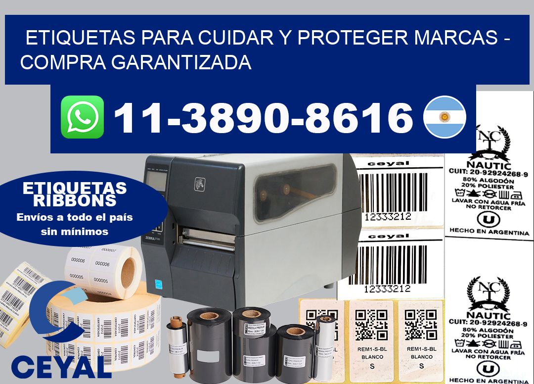 ETIQUETAS PARA CUIDAR Y PROTEGER MARCAS - Compra garantizada