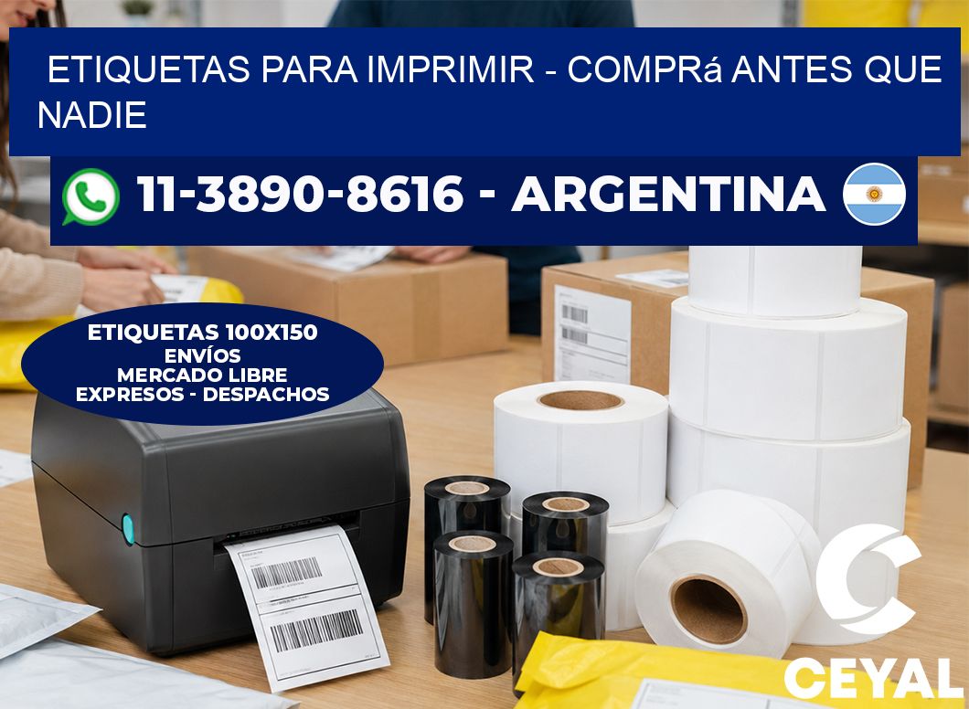 ETIQUETAS PARA IMPRIMIR - Comprá antes que nadie