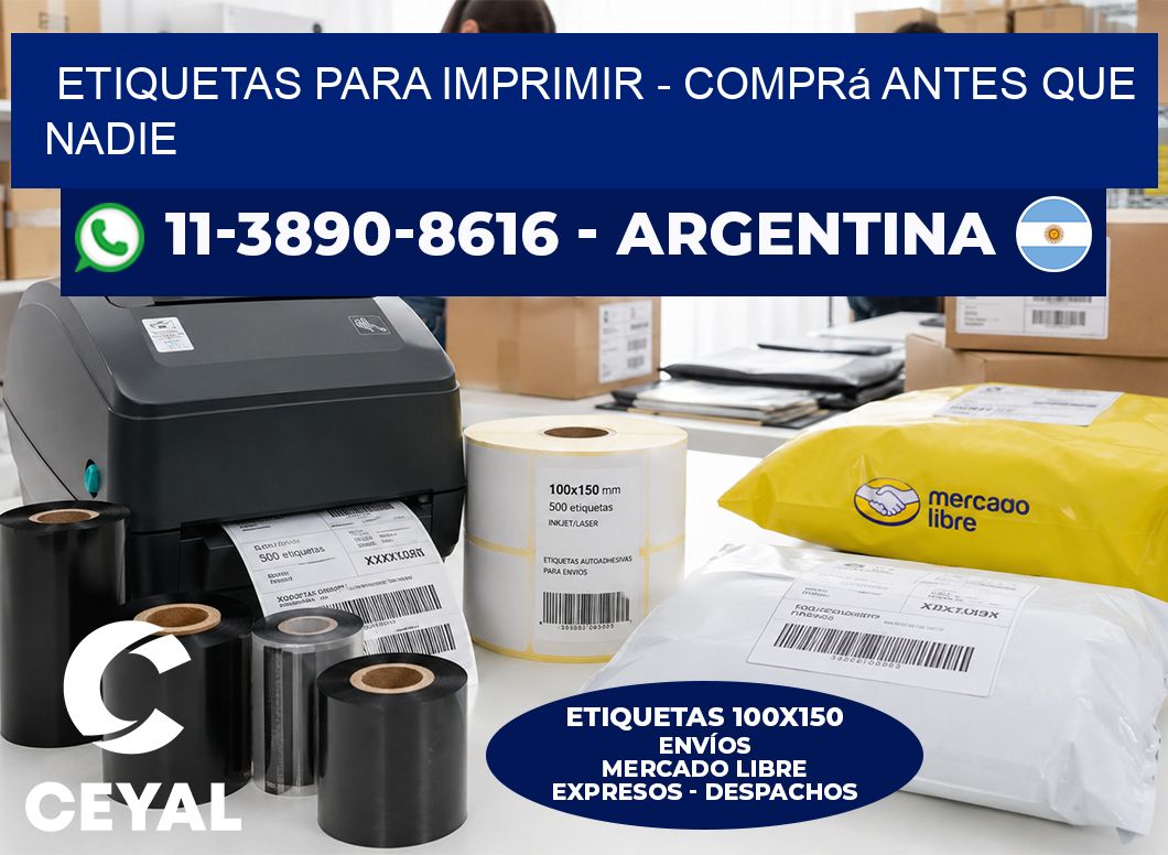 ETIQUETAS PARA IMPRIMIR - Comprá antes que nadie