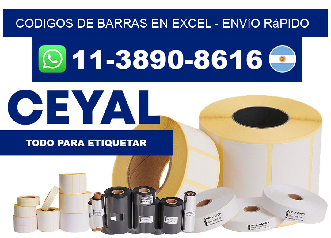 codigos de barras en excel - Envío rápido