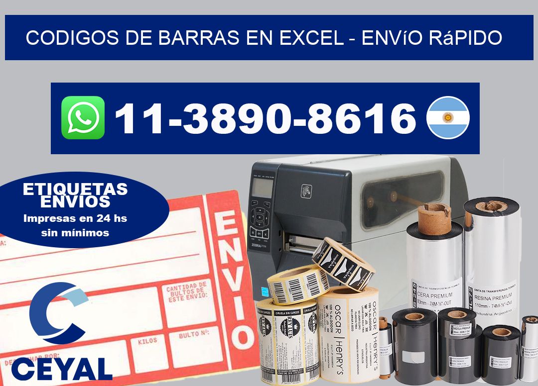 codigos de barras en excel – Envío rápido