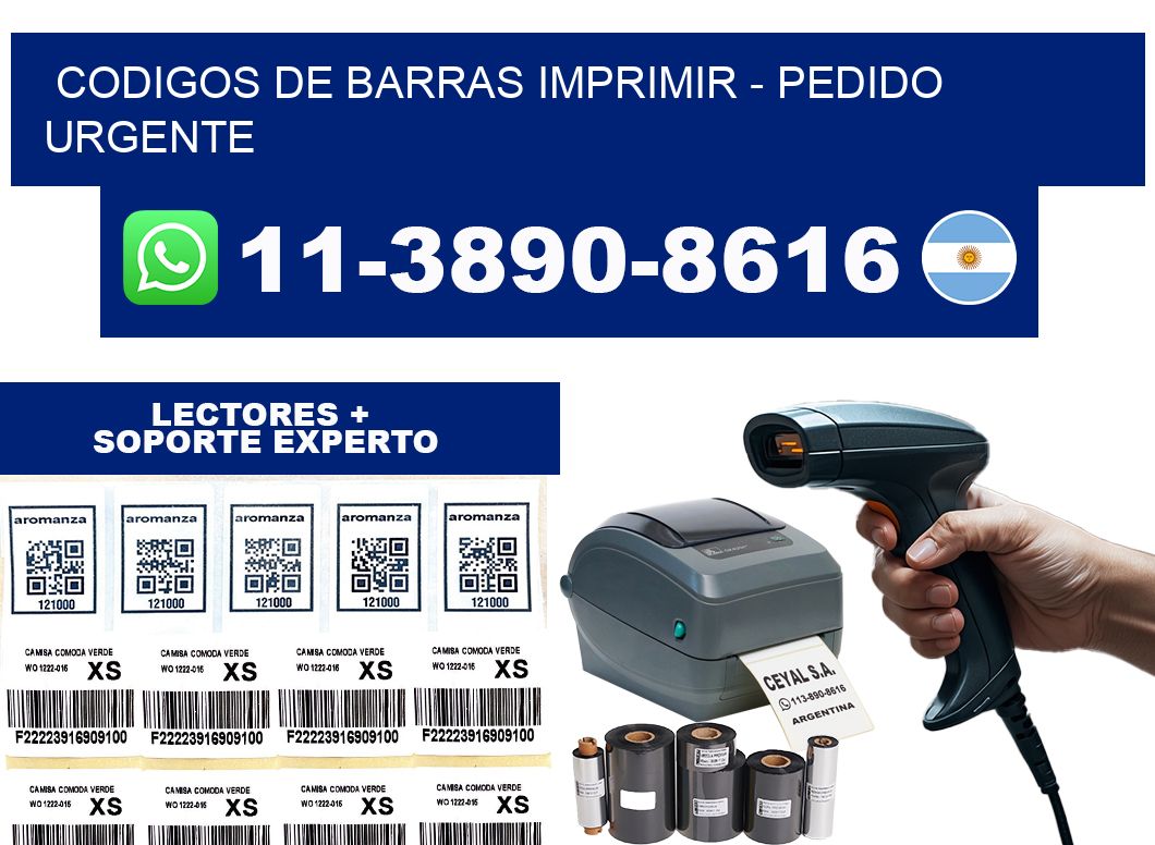 codigos de barras imprimir - Pedido urgente