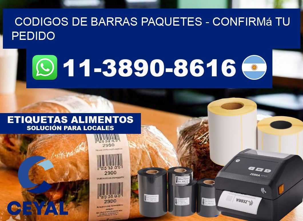 codigos de barras paquetes - Confirmá tu pedido