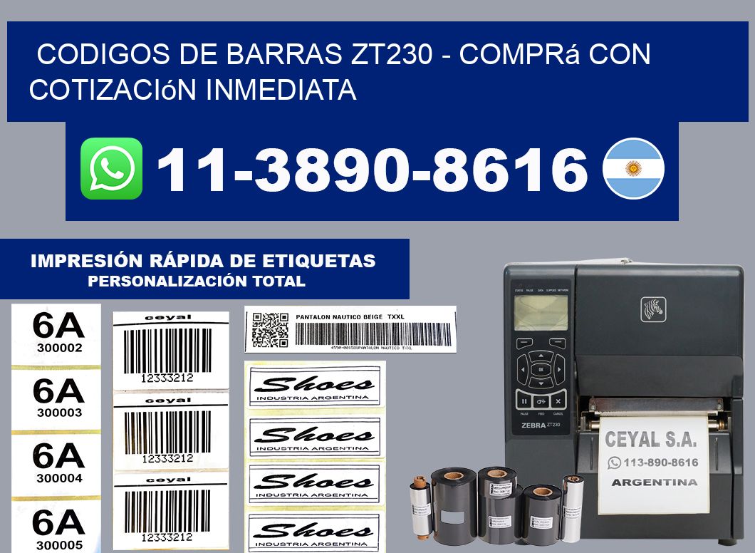 codigos de barras zt230 - Comprá con cotización inmediata