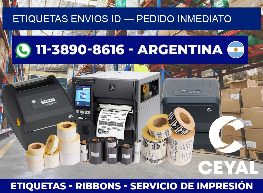 etiquetas envios id — Pedido inmediato